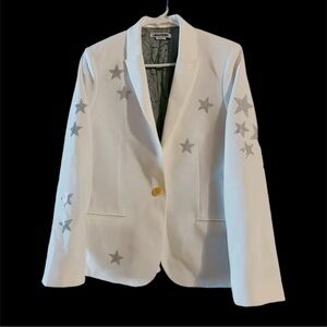 Zadig & Voltaire White Blazer with Silver Star Details